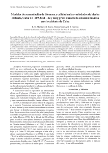 Modelos de acumulación de biomasa y calidad en las variedades de hierba elefante