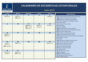 Calendario de Estadísticas julio 2012