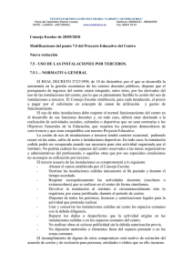 Modificaci n del punto 7.5 uso de instalaciones por terceros. Acuerdo de 28/09/2010.