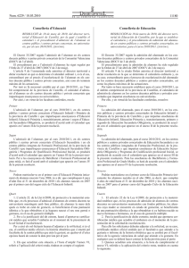 RESOLUCIÓ de 10 de març de 2010 , del director territorial d'Educació de Castelló , per la qual s'establix el calendari i el procediment d'admissió de l'alumnat en centres públics i centres privats concertats, no universitaris, per al curs 2010/2011 (DOCV 18/03/10).