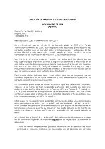 Oficio 047967-14 _Renta - Deduccion en el exterior de impuestos pagados en Colombia - Convenios de doble imposicion_