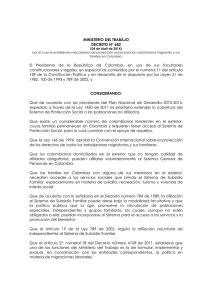 Decreto 682-14 _Por el cual se establecen mecanismos de proteccion social para los colombianos migrantes y sus familias en Colombia_