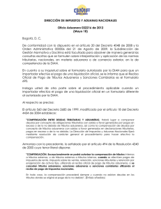 Oficio Aduanero 032216-12 (Aduanero - Pago en formulario diferente)