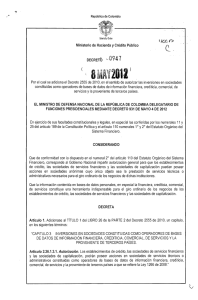 Decreto 0947-12 (autorizar las inversiones en sociedades constituidas como operadores de bases de datos de informacion financiera)