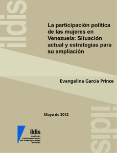 La participación política de las mujeres en Venezuela: situación actual y estrategias para su ampliación -2012