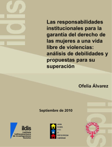 Las responsabilidades institucionales para la garantía del derecho de las mujeres a una vida libre de violencia - 2010