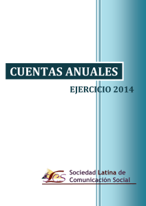 CUENTAS ANUALES EJERCICIO 2014 Sociedad