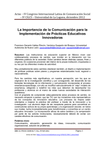 La importancia de la comunicación para la implementación de prácticas educativas innovadoras