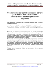 Controversias de los Indicadores de G nero para Medios de Comunicaci n: An lisis cr tico desde la perspectiva de g nero