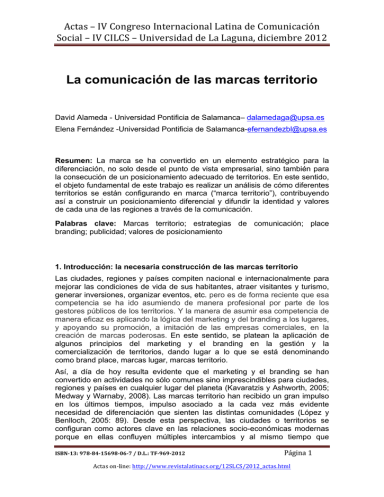 La Comunicaci N De Las Marcas Territorio