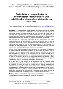 Periodistas en los gabinetes de comunicaci n institucionales: una estabilidad profesional condicionada por cada voto