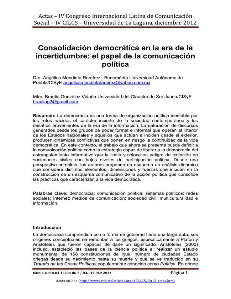 Consolidaci N Democr Tica En La Era De La Incertidumbre El Papel De La 