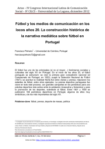 F tbol y los medios de comunicaci n en los locos años 20. La construcci n hist rica de la narrativa medi tica sobre f tbol en Portugal