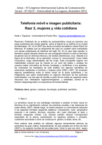 Telefonía móvil e imagen publicitaria: Rzor 2, mujeres y vida cotidiana