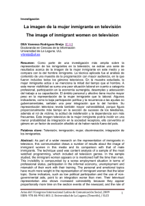 La imagen de la mujer inmigrante en la televisi n, de Vanessa Rodr guez Breijo, Universidad de La Laguna (DEA).