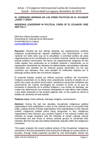 * El liderazgo ind gena en las crisis pol ticas de Ecuador, auge y ca da?, de E. M. Gonz lez Lorenzo, ULL