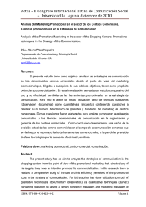 * An lisis del marketing promocional en el sector de los centros comerciales. T cnicas promocionales en la estrategia de Comunicaci n, de Alberto Plaza Nogueira, Universidad de Alicante