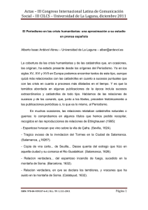 220 - El Periodismo en las crisis humanitarias: una aproximaci n a su estudio en prensa espa ola , Alberto Isaac Ard vol Abreu, Universidad de La Laguna