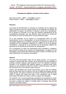 178 - Competencias digitales, exclusión social y género , Sara Osuna y Roberto Aparici, UNED, España