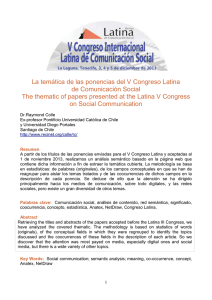 "La temática de las ponencias del V Congreso Latina de Comunicación Social", de Dr.Raymond Colle - Ex-profesor Pontificio Universidad Católica de Chile