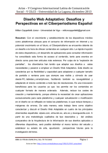 Dise o Web Adaptativo: Desaf os y Perspectivas en el Ciberperiodismo Espa ol , Milton Cappelletti J nior, Universidad de Vigo (Espa a)
