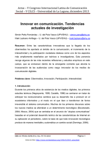 Innovar en comunicaci n. Tendencias actuales de investigaci n , de Sim n Pe a Fern ndez e I aki Lazkano Arrillaga, Universidad del Pa s Vasco (UPV/EHU) (Espa a)