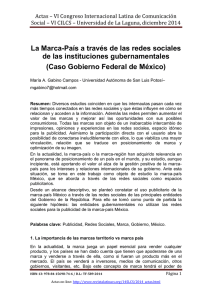 La Marca-País a través de las redes sociales de las instituciones gubernamentales (Caso Gobierno Federal de México), de María A. Gabino Campos  Universidad Autónoma de San Luis Potosí (México)