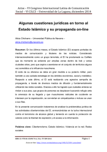 Algunas cuestiones jurídicas en torno al Estado Islámico y su propaganda on-line, de Alicia Chicharro  Universidad Pública de Navarra (España)