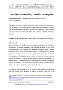 Los títulos de crédito; cuestión de etiqueta, de Koldo Atxaga Arnedo  Universidad del País Vasco (UPV/EHU) (España)