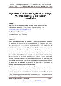 Siguiendo la ruta de las agencias en el siglo XXI: mediaciones y producción periodística, de María de los Ángeles González Borges  Universidad de La Habana (Cuba) y Glenda Arcia Socorro (Corresponsal de PL en Nicaragua)