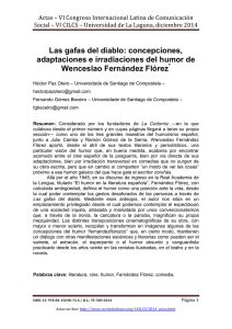 Las gafas del diablo: concepciones, adaptaciones e irradiaciones del humor de Wenceslao Fernández Flórez, de Héctor Paz Otero  Universidade de Santiago de Compostela y Fernando Gómez Beceiro  Universidade de Santiago de Compostela (España)