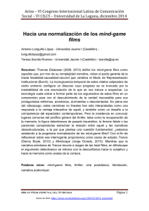 Hacia una normalización de los mind-game films, de Antonio Loriguillo López y Teresa Sorolla Romero - Universitat Jaume I (Castellón) (España)