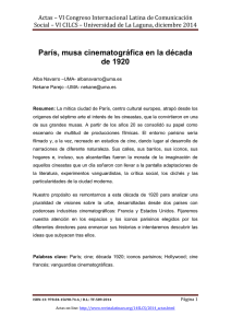 París, musa cinematográfica en la década de 1920 de Alba Navarro y Nekane Parejo  Universidad de Málaga (Espa a)