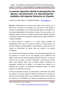 La prensa deportiva desde la perspectiva de género: aproximación a la representación mediática del deporte femenino en España, de Verónica Fernández Ramos  Universidad de Burgos (España)