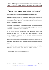 Twitter ¿una moda convertido en habitual?, de Javier Bustos Díaz  Universidad de Málaga (España)