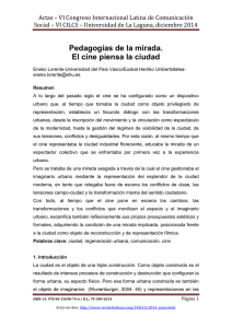 Pedagogías de la mirada. El cine piensa la ciudad, de Eneko Lorente  Universidad del País Vasco/Euskal Herriko Unibertsitatea (España)