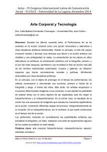 Arte Corporal y Tecnología, de Celia Balbina Fernández Consuegra  Universidad Rey Juan Carlos (Espa a)