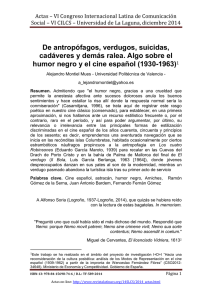 De antropófagos, verdugos, suicidas, cadáveres y demás ralea. Algo sobre el humor negro y el cine español (1930-1963), de Alejandro Montiel Mues - Universidad Politécnica de Valencia (Espa a)