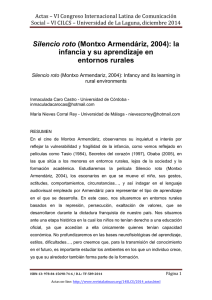 Silencio roto (Montxo Armendáriz, 2004): la infancia y su aprendizaje en entornos rurales, de Inmaculada Caro Castro - Universidad de Córdoba (España) y María Nieves Corral Rey - Universidad de Málaga (España)