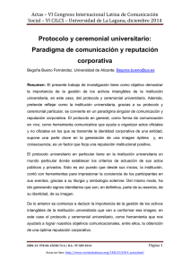 Protocolo y ceremonial universitario: Paradigma de comunicación y reputación corporativa, de Begoña Bueno Fernández  Universidad de Alicante (Espa a)