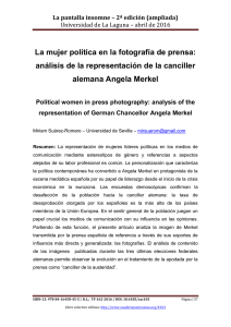 002.- La mujer política en la fotografía de prensa: análisis de la representación de la canciller alemana Angela Merkel, de Miriam Suárez-Romero  Universidad de Sevilla