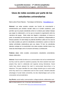 018.- Usos de redes sociales por parte de los estudiantes universitarios, de María Leticia Flores Palacios  Tecnológico de Monterrey (México)