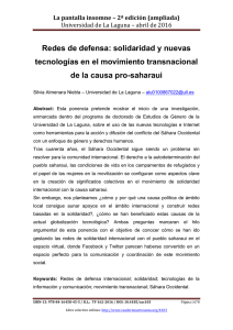 031.- Redes de defensa: solidaridad y nuevas tecnologías en el movimiento transnacional de la causa pro-saharaui, de Silvia Almenara Niebla  Universidad de La Laguna