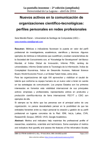 038.- Nuevos activos en la comunicación de organizaciones científico-tecnológicas: perfiles personales en redes profesionales, de Sara Mandiá Rubal  Universidad de Santiago de Compostela (USC)