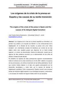 039.- Los orígenes de la crisis de la prensa en España y las causas de su tardía transición digital, de José Vicente García Santamaría  Universidad Carlos III