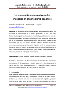 050.- La elocuencia comunicativa de los mensajes en el periodismo deportivo, de Dr. Carlos González Ávila  Universidad de La Laguna