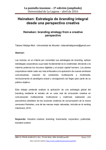 159.- Heineken: Estrategia de branding integral desde una perspectiva creativa, de Tatiana Hidalgo-Marí  Universidad de Alicante