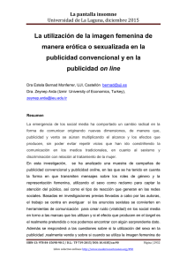 La utilización de la imagen femenina de manera erótica o sexualizada en la publicidad convencional y en la publicidad on line, de Dra Estela Bernad Monferrer, UJI y Dra. Zeynep Arda (Izmir University of Economics, Turkey)