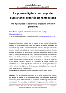 La prensa digital como soporte publicitario: criterios de rentabilidad, de Lidia Maestro Espínola  Universidad Internacional de La Rioja y José Fernández-Beaumont  Universidad Carlos III