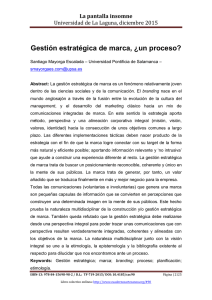 Gestión estratégica de marca, ¿un proceso?, de Santiago Mayorga Escalada  Universidad Pontificia de Salamanca